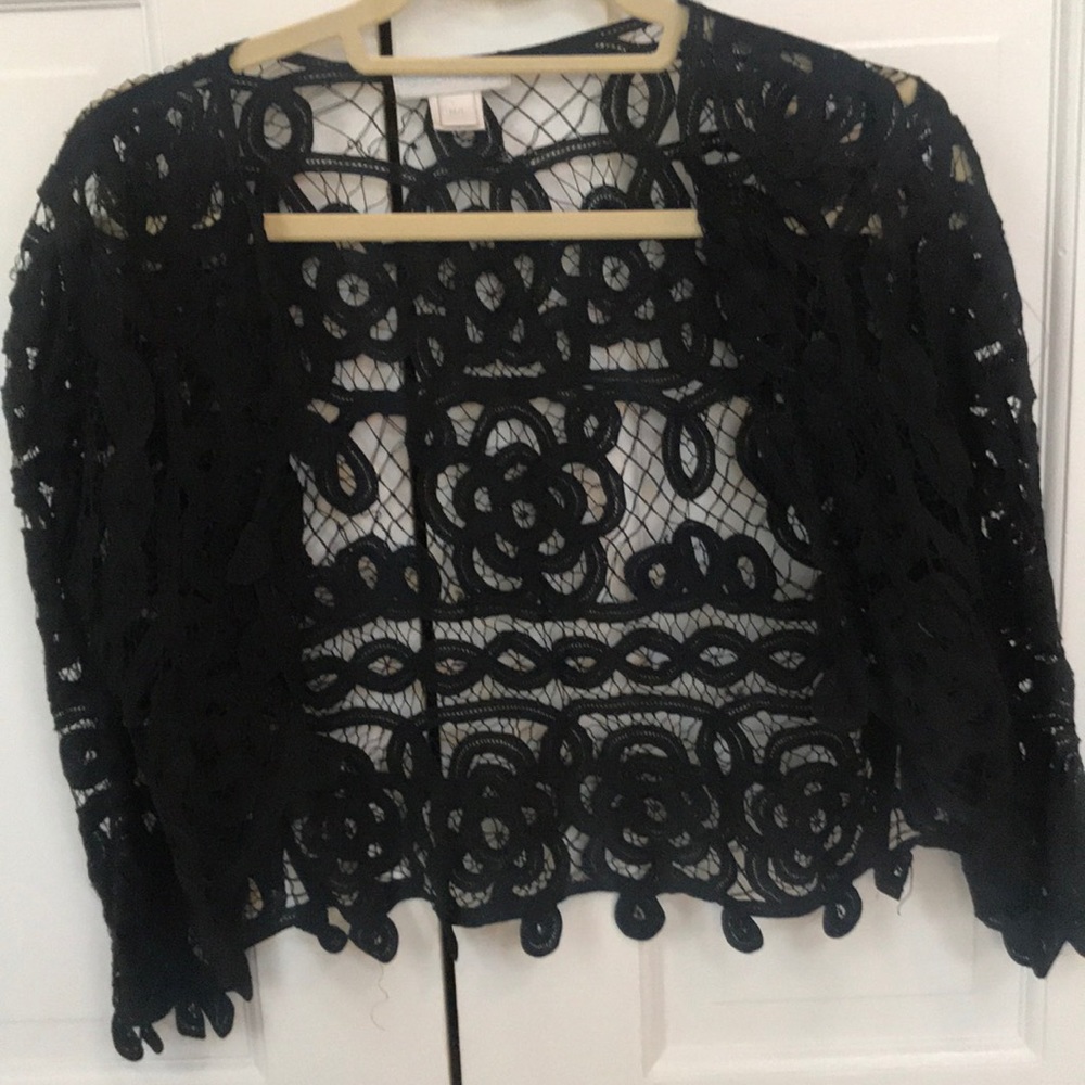 Lace, open front, dressy jacket